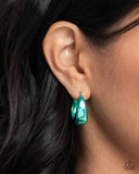 Paparazzi Earring -  Colorful Curiosity - Green Hoops