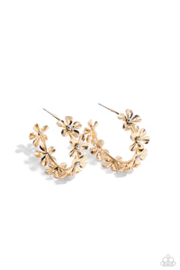 Paparazzi Earring - Floral Flamenco - Gold Hoop