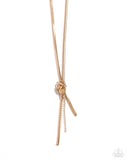 Paparazzi Necklace - Knotted Keeper - Gold