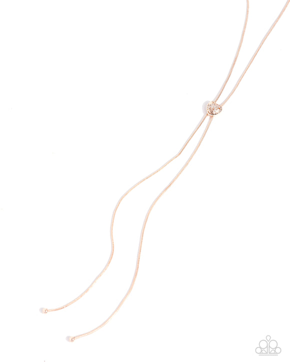 Paparazzi Necklace PREORDER - Raised Rose - Rose Gold