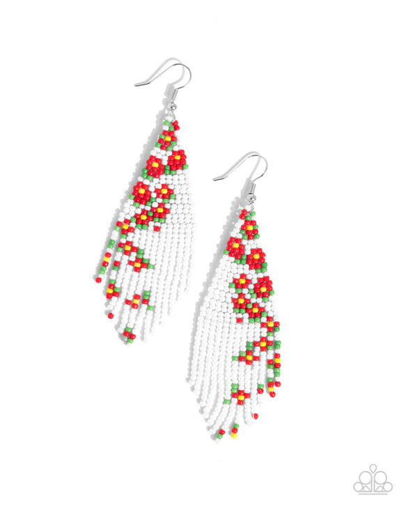 Paparazzi Earring - Picturesque Patchwork - Red