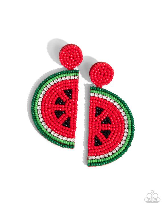 Paparazzi Earring - Watermelon Welcome - Red