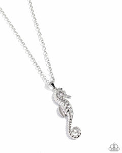 Paparazzi Necklace - Sparkling Seahorse - Silver