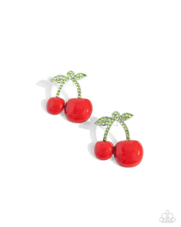 Paparazzi Earring - Charming Cherries - Red