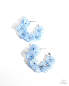 Paparazzi Earring - Petaled Pageant - Blue Hoop