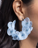 Paparazzi Earring - Petaled Pageant - Blue Hoop