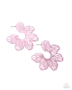 Paparazzi Earring - Floral Fame - Pink