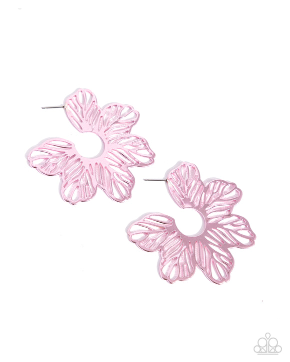 Paparazzi Earring - Floral Fame - Pink