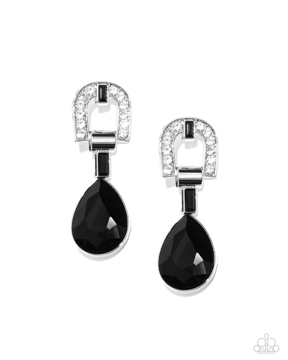 Paparazzi Earring - In ARCHING Order - Black