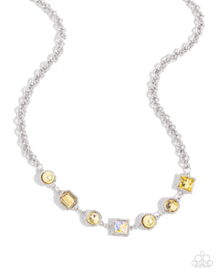 Paparazzi Necklace - Bejeweled Bravado - Yellow