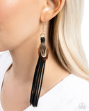 Paparazzi Earring PREORDER - Feathered Festivity - Black