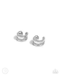 Paparazzi Earring PREORDER - Stacked Spectacle - Silver