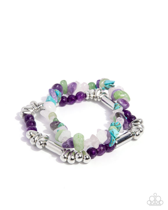 Paparazzi Bracelet - Stony Sequence - Purple