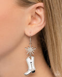 Paparazzi Earring - Compelling Cowboy - White