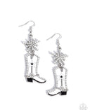 Paparazzi Earring - Compelling Cowboy - White