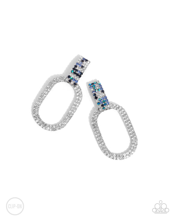 Paparazzi Earring PREORDER - Guarded Glitz - Blue