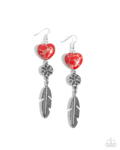 Paparazzi Earring - Free-Spirited Fame - Red