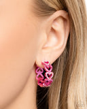 Paparazzi Earring - Historic Hearts - Pink