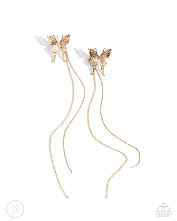 Paparazzi Earring PREORDER - Take Flight - Gold