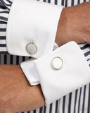 Paparazzi Cuff Links - Circular Career - White