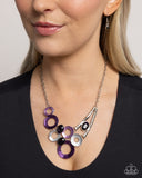 Paparazzi Necklace - Compelling Circles - Purple