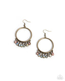 Paparazzi Earring - Hooped Hello - Brass