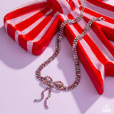 Paparazzi Necklace - Buckingham Bow - Pink Choker LOP