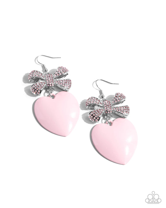 Paparazzi Earring PREORDER - Suitable Sweetheart - Pink