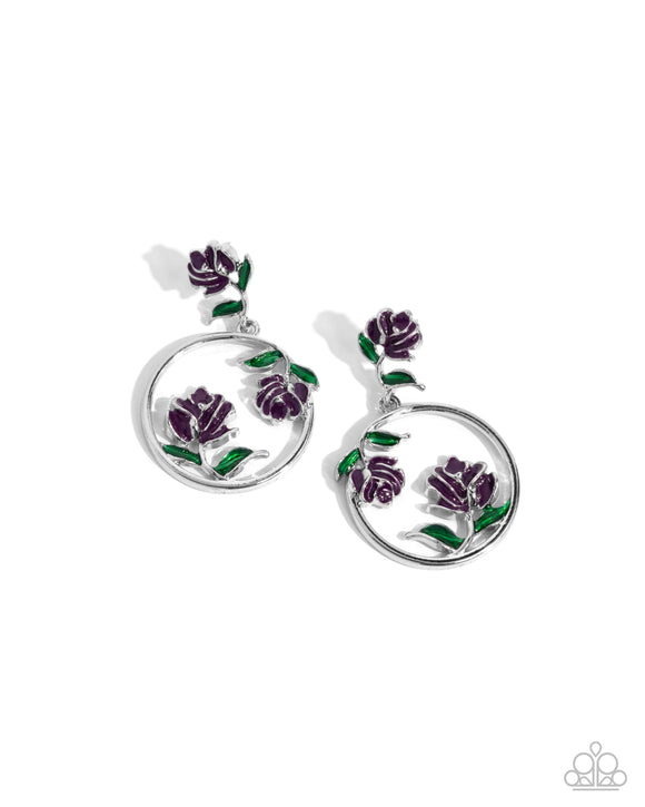 Paparazzi Earring PREORDER - ROSE to You - Purple