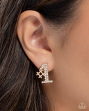 Paparazzi Earring PREORDER - Were Number One, Youre Number Two - Gold