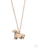 Paparazzi Necklace - Darling Dachshund - Gold