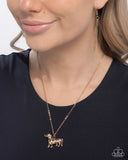 Paparazzi Necklace - Darling Dachshund - Gold