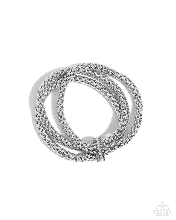 Paparazzi Bracelet - Faceted Facade - Silver