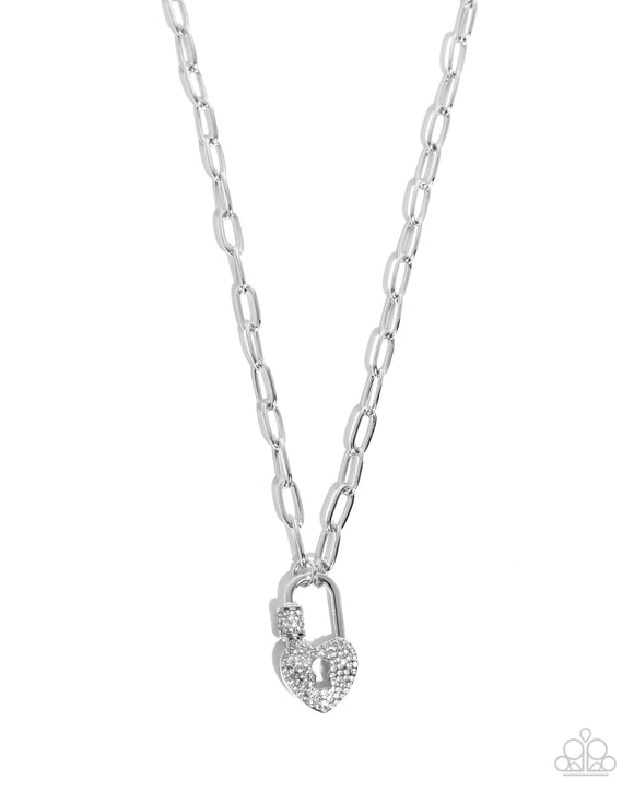 Paparazzi Necklace - Padlock Potential - White
