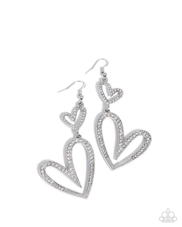 Paparazzi Earring - Power Couple - White