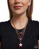 Paparazzi Necklace - Unforgettable USA - Gold