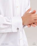 Paparazzi Cuff Links - Crowning Cuff Links - Silver