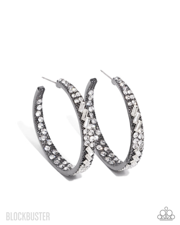 Paparazzi Earring - GLITZY By Association - Gunmetal
