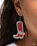 Paparazzi Earring - Benevolent Boot - Red