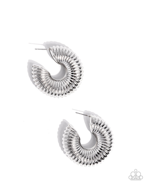 Paparazzi Earring - Spontaneous Spirals - Silver