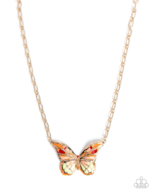 Paparazzi Necklace - Aerial Accolade - Orange