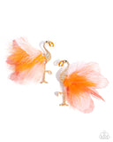 Paparazzi Earring - Feathered Flamingo - Orange