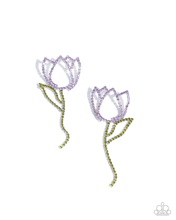 Paparazzi Earring - Tulip Transcendence - Purple
