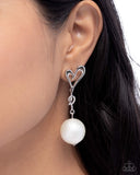 Paparazzi Earring - Sweetheart Sphere - White