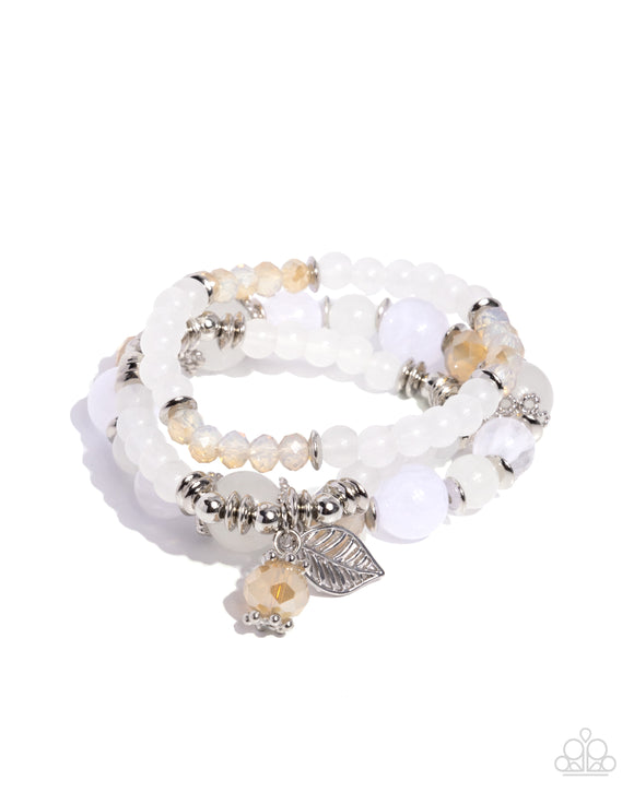 Paparazzi Bracelet - Leafy Lounge - White