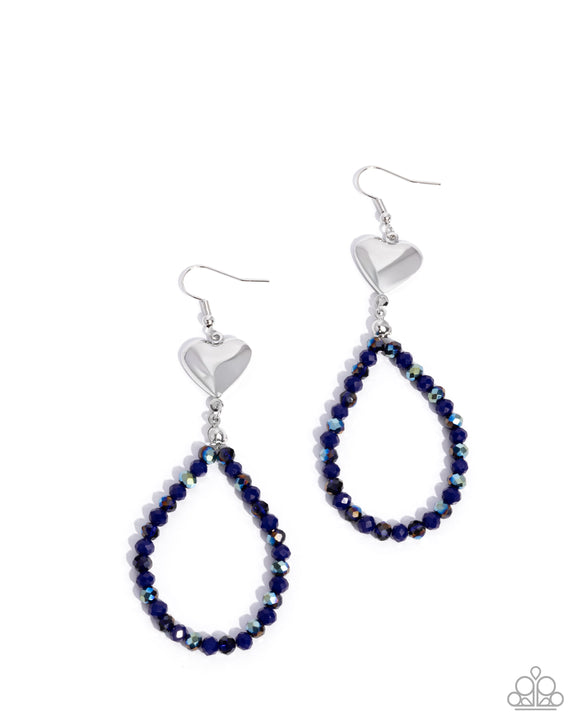 Paparazzi Earring - Treasured Teardrops - Blue