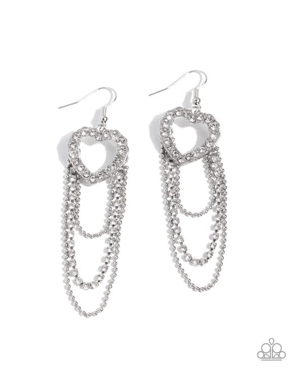 Paparazzi Earring - Haute Hangout - White