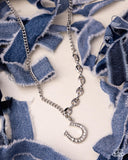 Paparazzi Necklace - Horseshoe Headline - White