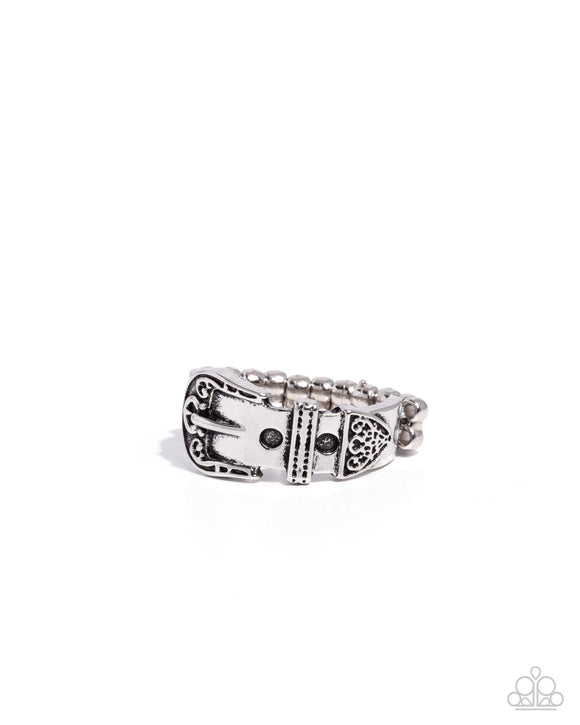 Paparazzi Ring - Buckle Bravado - Silver