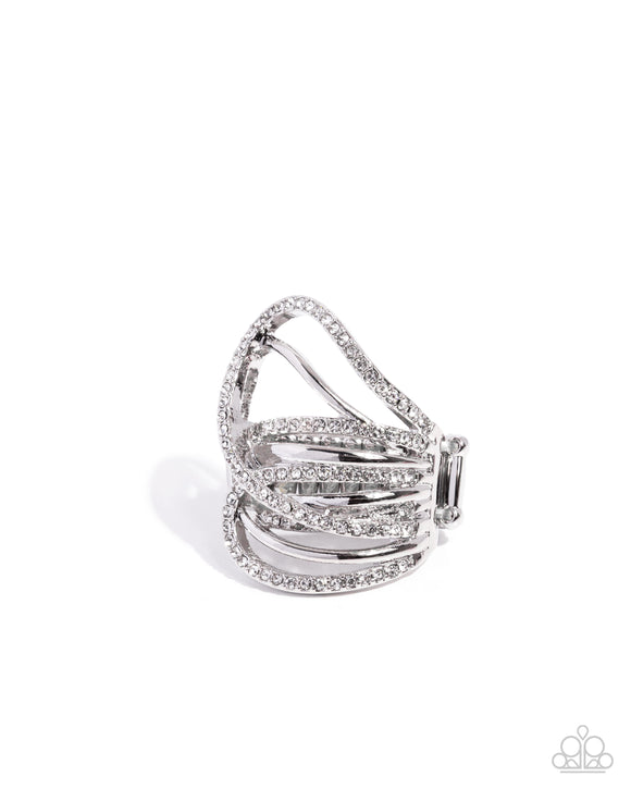Paparazzi Ring - Abstract Adoration - White